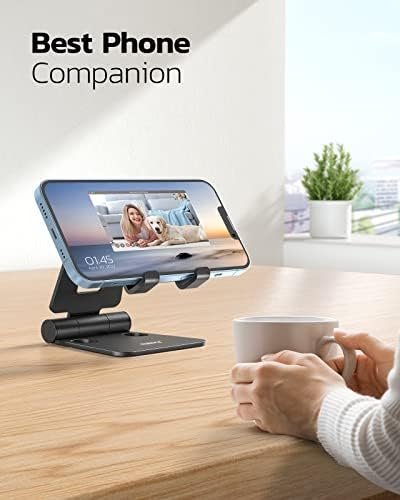 Nulaxy Dual Folding Cell Phone Stand, Fully Adjustable Foldable Desktop Phone - Image 5