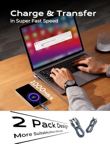 AINOPE USB C to USB C Cable 100W 2-Pack 6.6FT, Durable USBC to USBC Cable Cord - Image 8