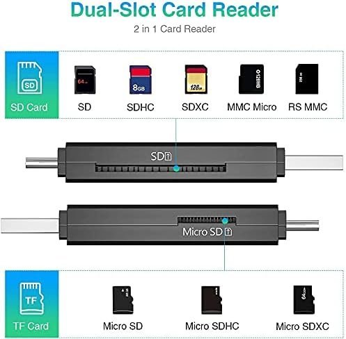 Vanja SD Card to USB Adapter, 3-in-1 USB-C USB-A Micro USB SD Card Reader - Image 3