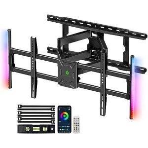 Greenstell TV Mount with LED Lights, TV Wall Mount for 47-84 Inch TVs, Full