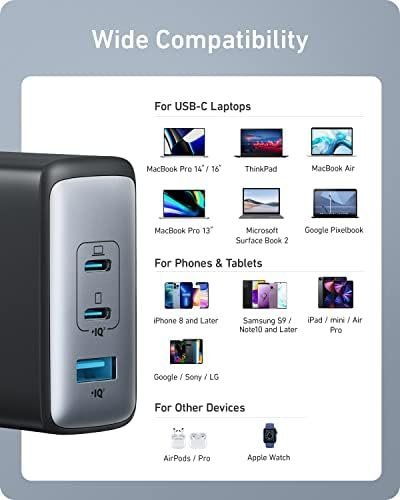 Anker USB C Charger (GaN II 100W), 3 Port Fast Compact Wall Charger for MacBook - Image 7