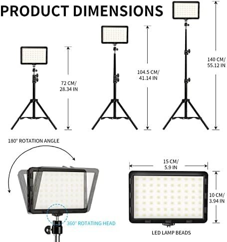 Photography Video Lighting Kit, LED Studio Streaming Lights W/70 Beads & Color - Image 5