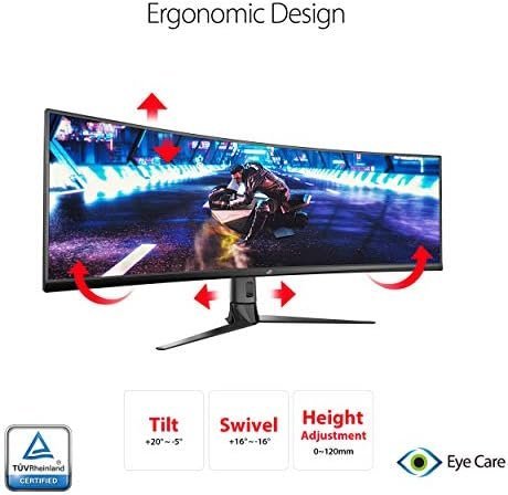 Asus ROG Strix XG49VQ 49” Curved Gaming FreeSync Monitor 144Hz Dual Full HD - Image 6