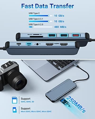 USB C Docking Station for 8K Single Monitor Display, 4K Triple Monitors Display - Image 6