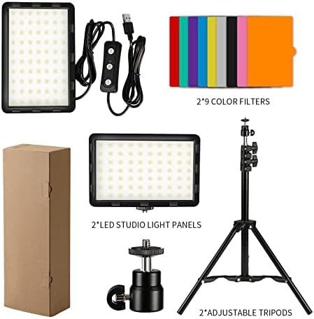 Photography Video Lighting Kit, LED Studio Streaming Lights W/70 Beads & Color - Image 7