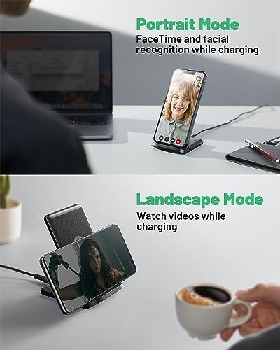 INIU Wireless Charger, 15W Fast Wireless Charging Station with Sleep-Friendly - Image 6