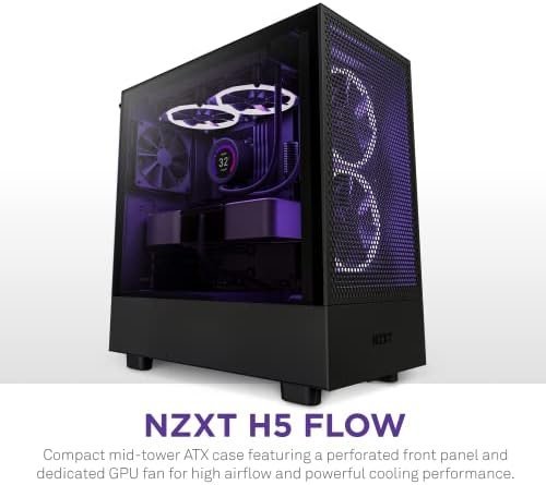 NZXT H5 Flow Compact ATX Mid-Tower PC Gaming Case – High Airflow Perforated - Image 2
