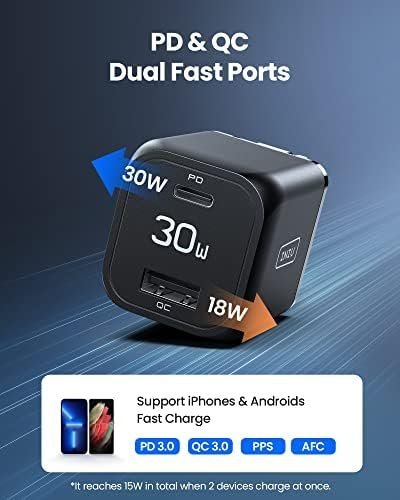 USB C Charger, INIU 30W PD QC 3.0 Dual Port Type C Charger Fast Charging Block - Image 4