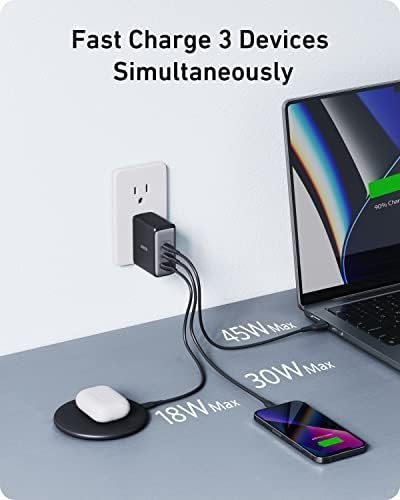 Anker USB C Charger (GaN II 100W), 3 Port Fast Compact Wall Charger for MacBook - Image 6