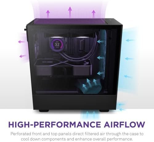 NZXT H5 Flow Compact ATX Mid-Tower PC Gaming Case – High Airflow Perforated - Image 3