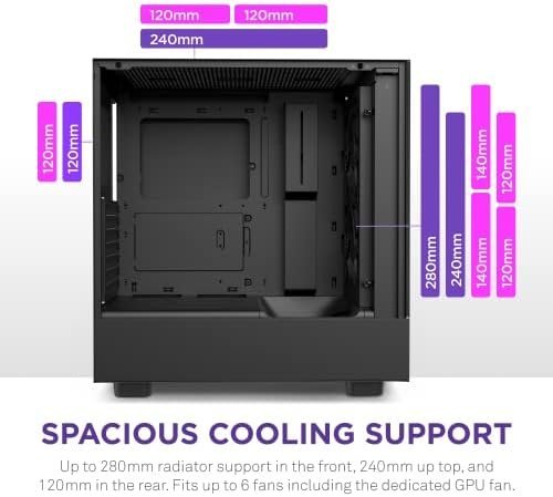 NZXT H5 Flow Compact ATX Mid-Tower PC Gaming Case – High Airflow Perforated - Image 5