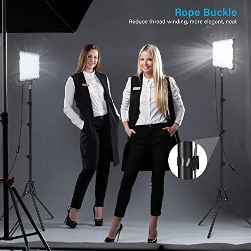 2 Pack LED Video Light with 63'' Tripod Stand, Obeamiu 2500-8500K Dimmable - Image 6