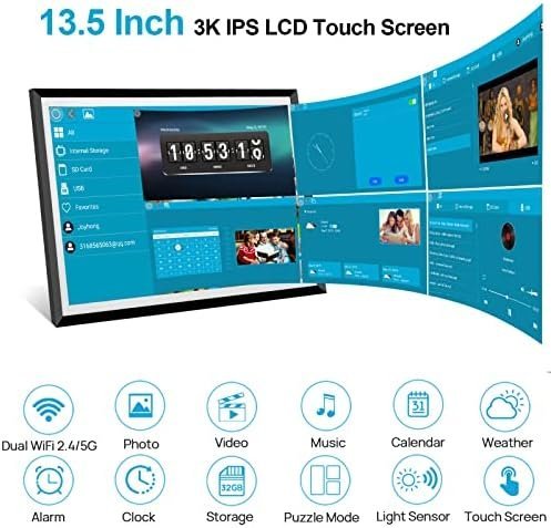 32GB 13.5 Inch Wi-Fi Digital Picture Frame with 3K IPS LCD Touch Screen - Image 2