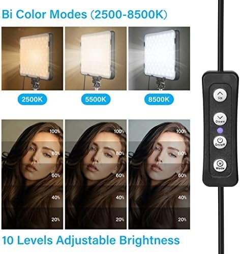 2 Pack LED Video Light with 63'' Tripod Stand, Obeamiu 2500-8500K Dimmable - Image 3