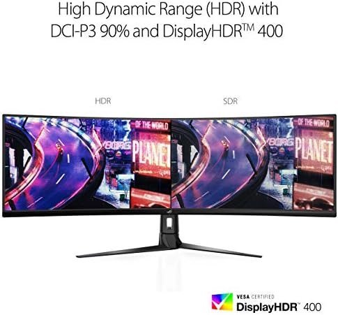 Asus ROG Strix XG49VQ 49” Curved Gaming FreeSync Monitor 144Hz Dual Full HD - Image 3