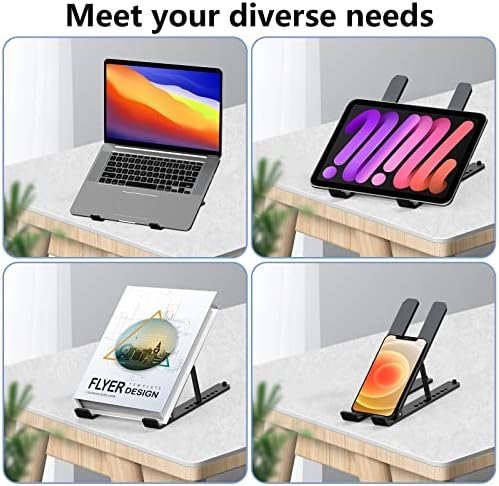 Tonmom Laptop Stand for Desk, Adjustable Riser ABS+Silicone Foldable - Image 6