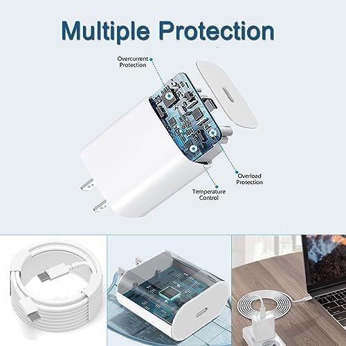 2Pack 20W USB C Charger for iPhone 15/15 Plus/15 Pro/15 Pro Max,PD Wall Charger - Image 4
